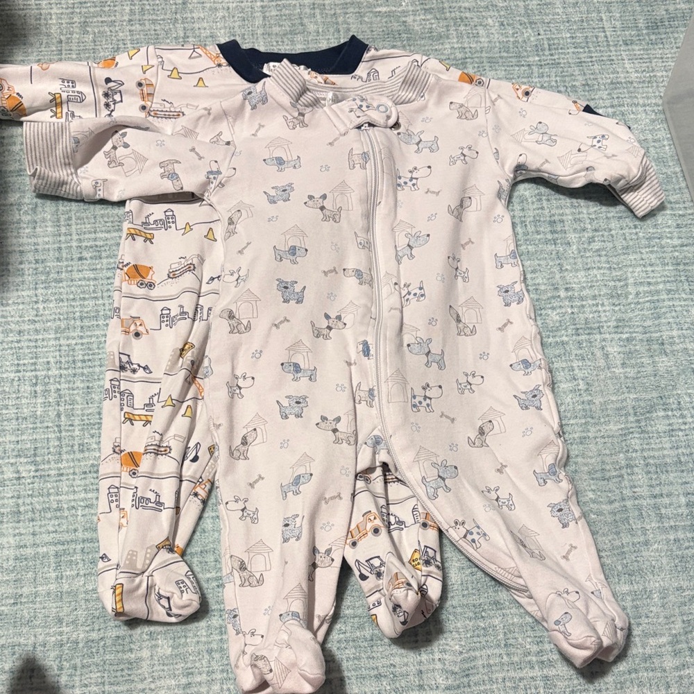 Two Kissy Kissy Footies, 0-3 mo